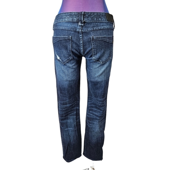 Express Zelda Dark Wash Denim Distressed Skinny Jeans Size 2 Short Women's - Picture 7 of 13